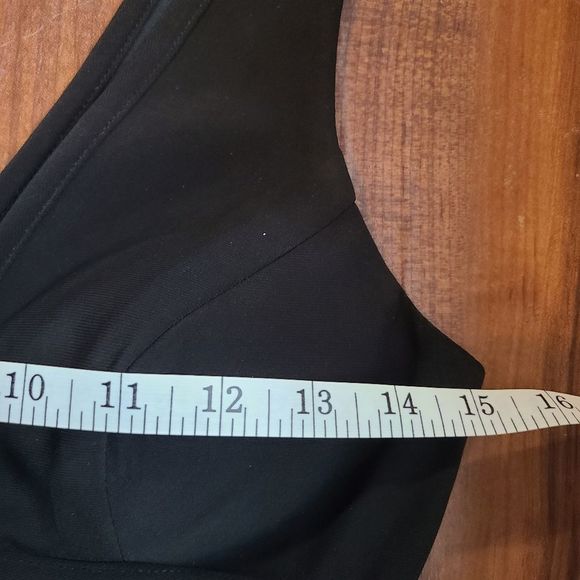 Blondie Nites by Stacy Skylar Fit and Flare Deep V Blue Black Glitter Dress Jr 1 - Picture 8 of 10